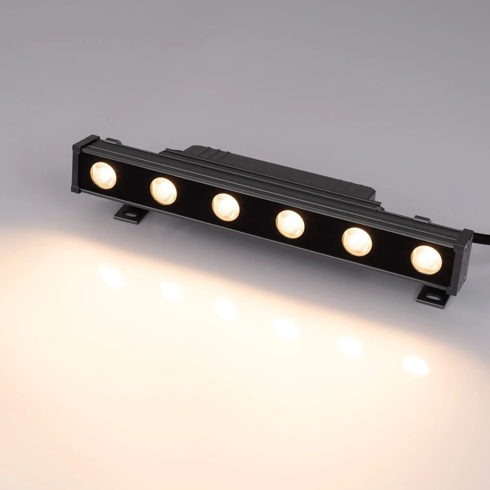 Линейный прожектор AR-LINE-300-6W Warm2700 (GR, 15x60 deg, 230V) (Arlight, IP65 Металл, 3 года) 051767