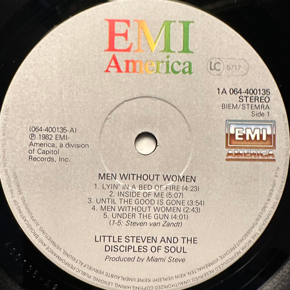 Little Steven And The Disciples Of Soul - Men Without Women (Голландия 1982г.)