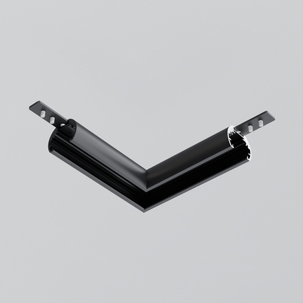 Коннектор угловой для круглого низкопрофильного шинопровода Exility, чёрный