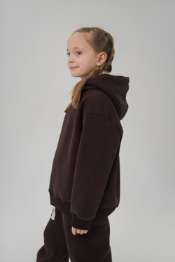 Худи c начёсом в стиле oversize Шоколад