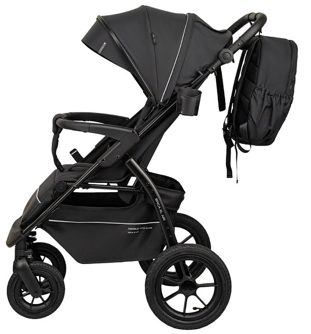 Детская прогулочная коляска Indigo Epica XL Air с сумкой 2025 черный