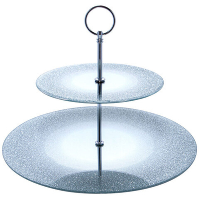 Блюдо сервировочное 2-х ярусное "Silver mirror" 19/30см