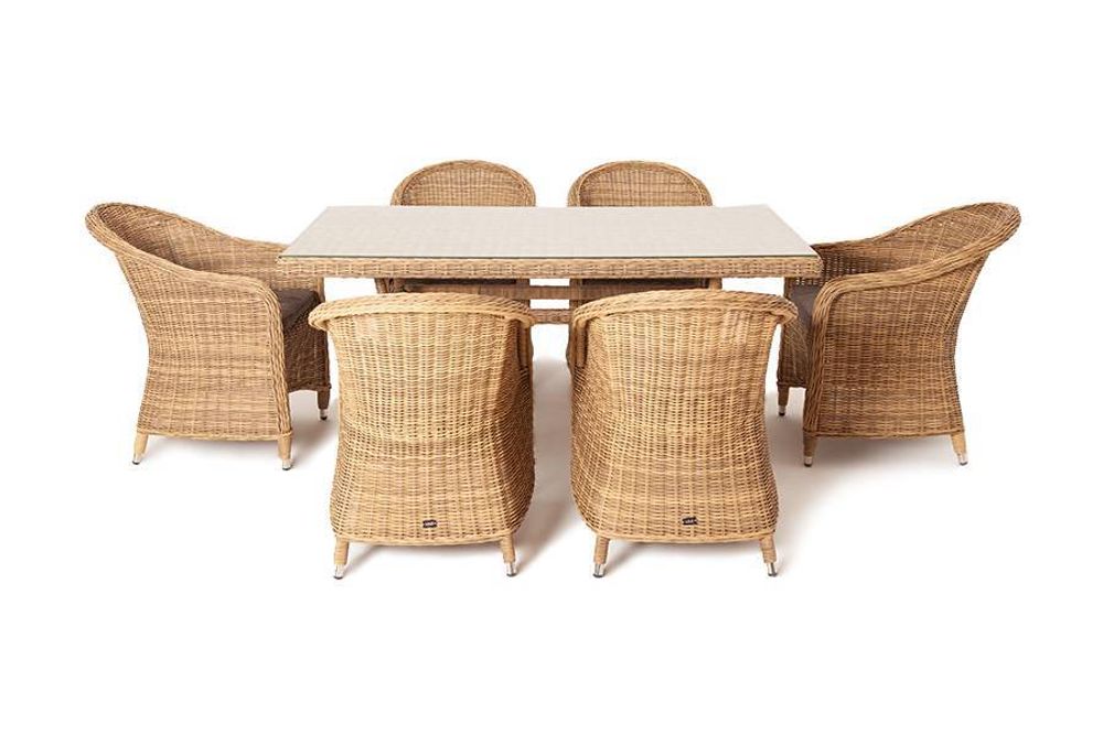 "Эспрессо" обеденная группа плетеная, цвет соломенный