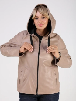 Кожаная куртка демисезонная с капюшоном