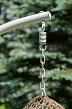 "Флоренция" подвесное кресло-кокон из искусственного ротанга, цвет соломенный с серо-коричневой подушкой