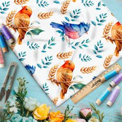 Ткань премиум Оксфорд 600D садовые птахи