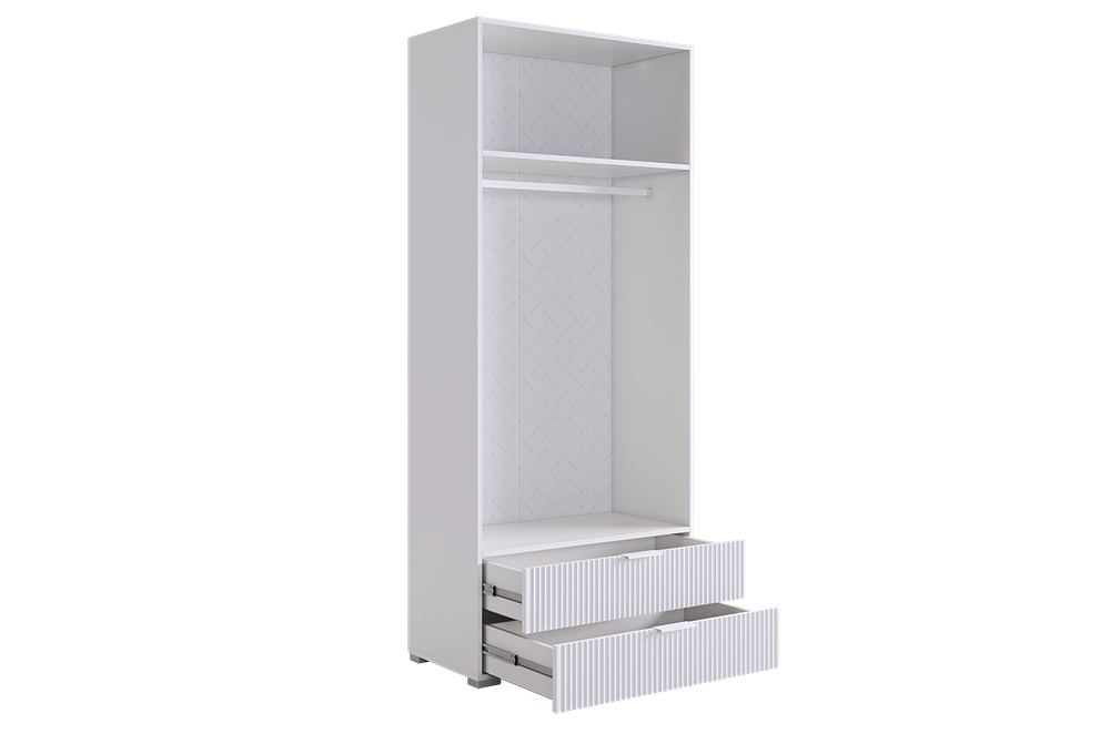 Шкаф двухдверный "Зефир" 108.01,(Белое дерево/Белый (эмаль), 800*422*1900