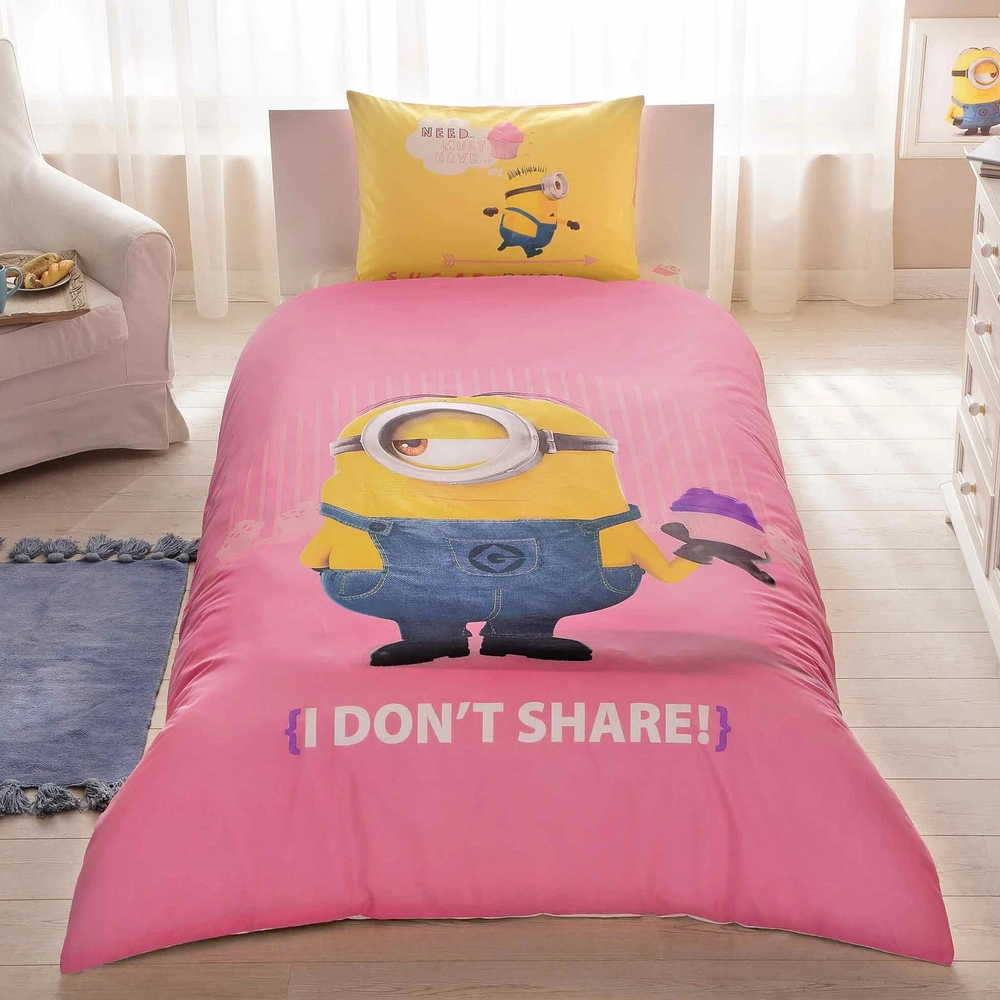 Комплект постельного белья ТАЧ Ранфорс детский "MINIONS CUPCAKE" (на резинке)