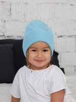 Шапка хлопковая вязаная КИС(Голубой)
