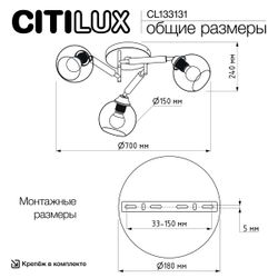 Citilux TIKA CL133131 Люстра поворотная Чёрная