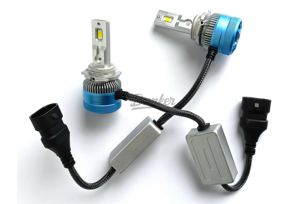 Светодиодная автолампа головного света Aozoom KLH-02/9006 с вент-ром, 6500К, без помех на радио