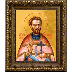 Александр Цицеров, священномученик, пресвитер. Икона на холсте.