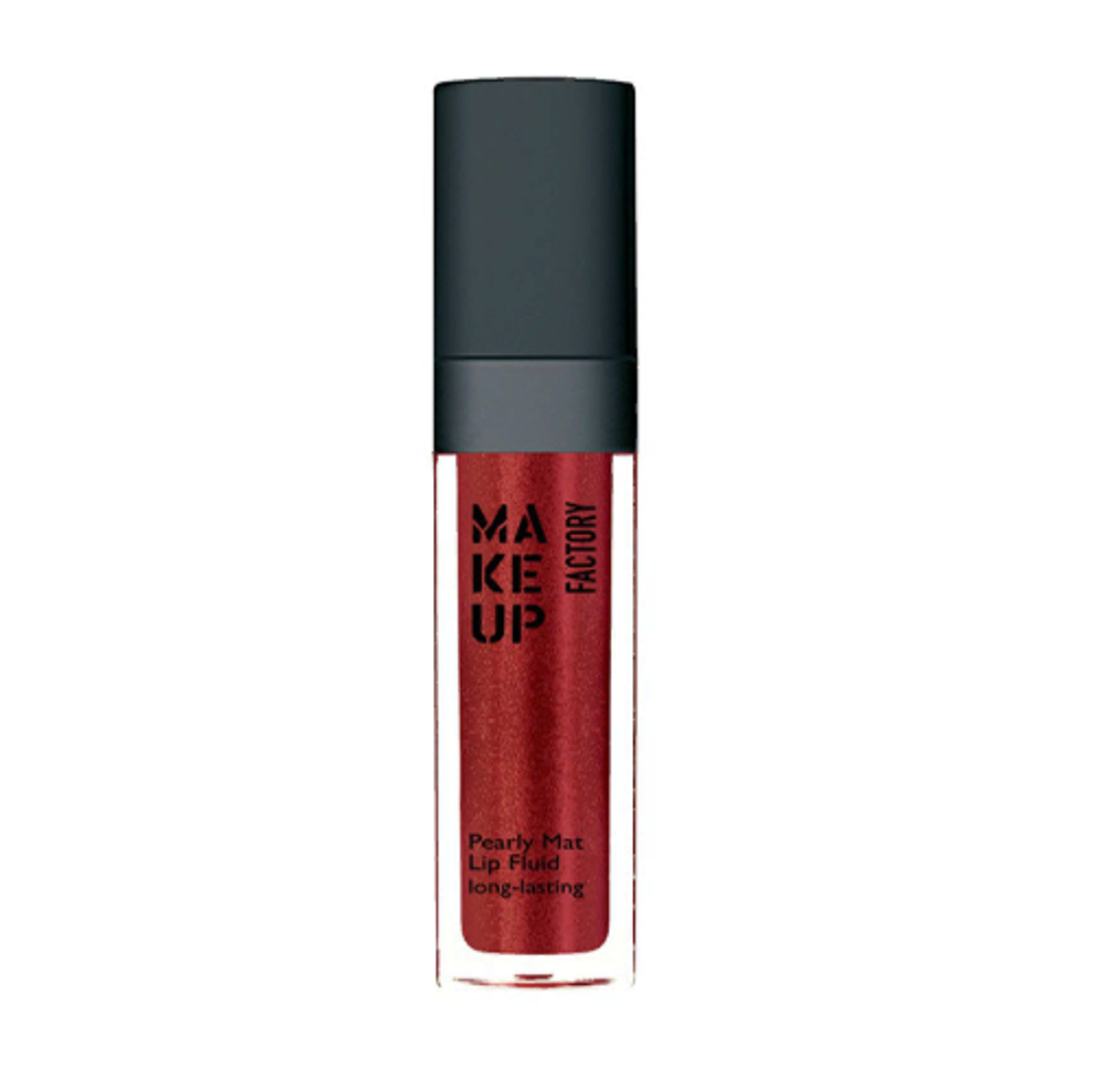 Make Up Factory Блеск-флюид Pearly Mat Lip Fluid, перламутровый, матовый, устойчивый, тон №45, Красный с золотом