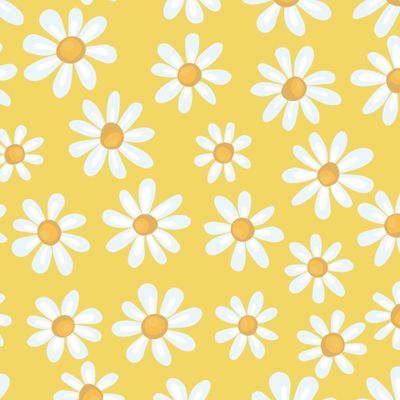 Милые ромашки на желтом фоне