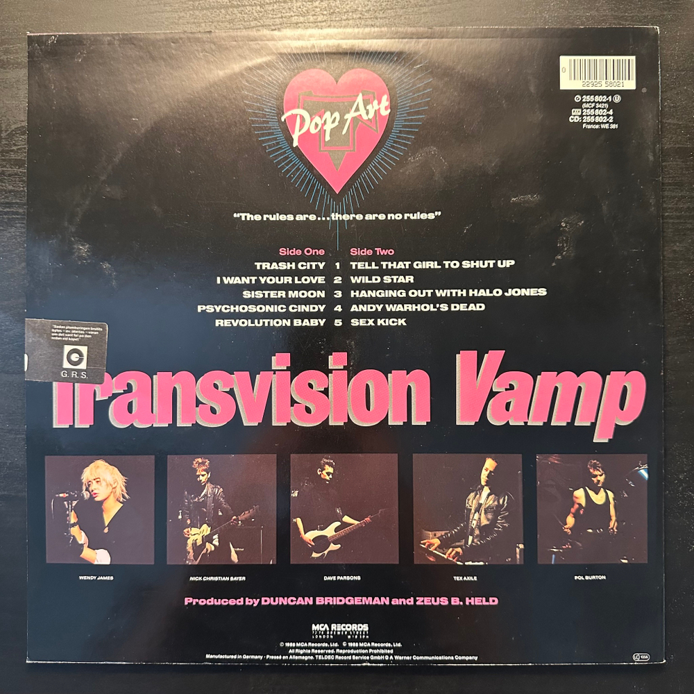 Transvision Vamp - Pop Art (Германия 1988г.)