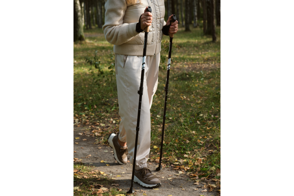 Палки для скандинавской ходьбы Roadlike Protect с антишоком, Flip-Lock Белый