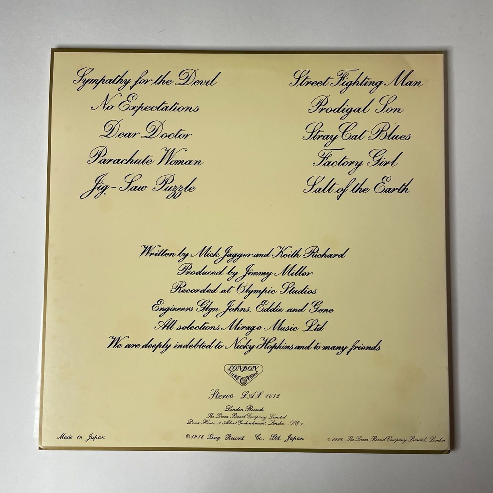 Винтажная виниловая пластинка LP Rolling Stones Beggars Banquet (Japan 1978) (No Obi)