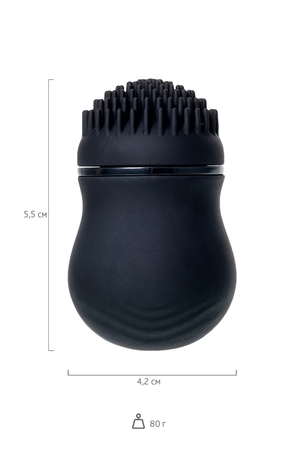 Черный стимулятор клитора PPP CURU-CURU BRUSH ROTER (Цвет: черный)