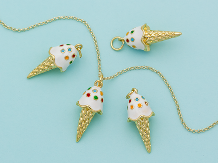 Подвеска "Мороженое" 23мм, с эмалью