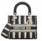 Сумка Dior Lady D-lite, модель среднего формата темно-синий
