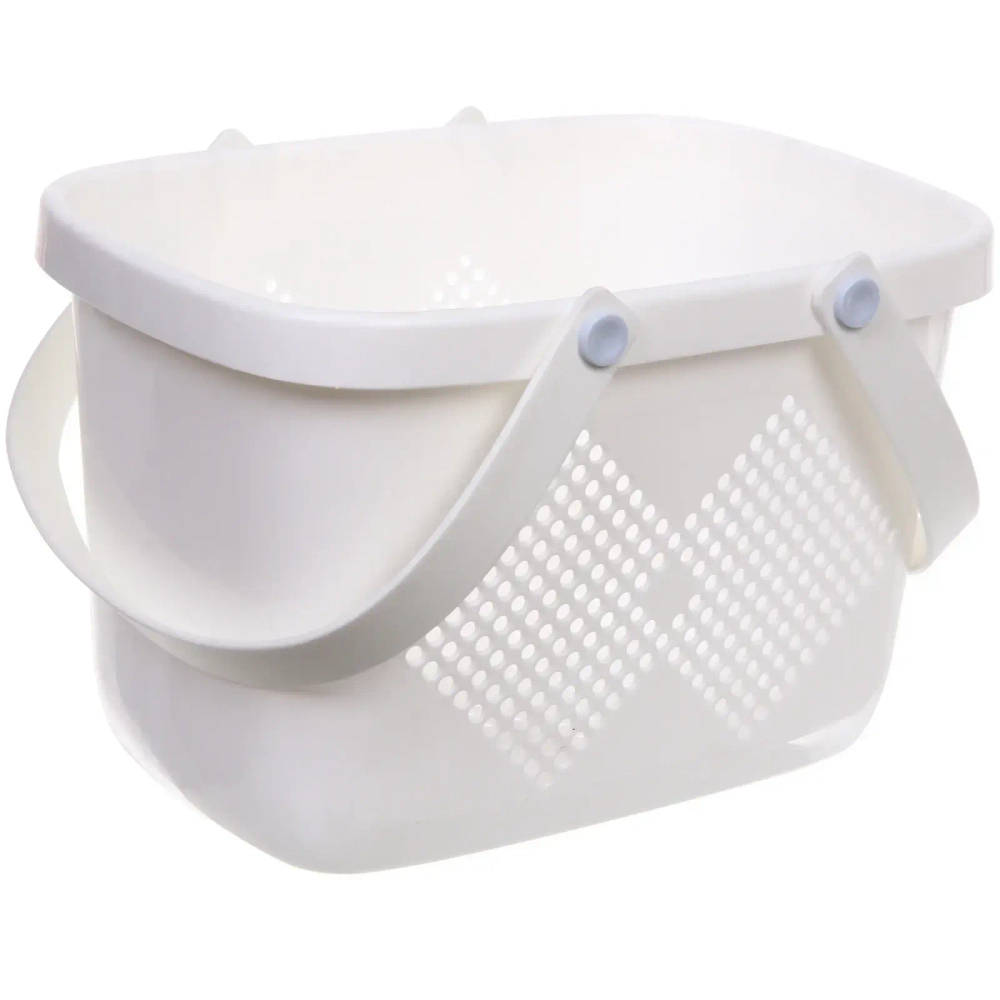 Корзинка для хранения с силиконовыми ручками «БИРСТАД», цвет белый, 27.5*20*18см