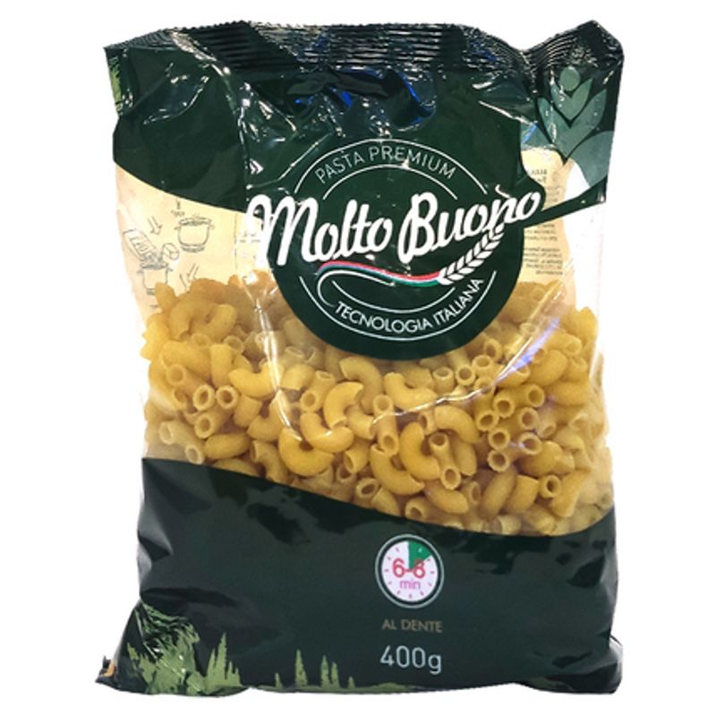 Макароны Molto Buono рожки обыкновенные высший сорт 400 гр/пач