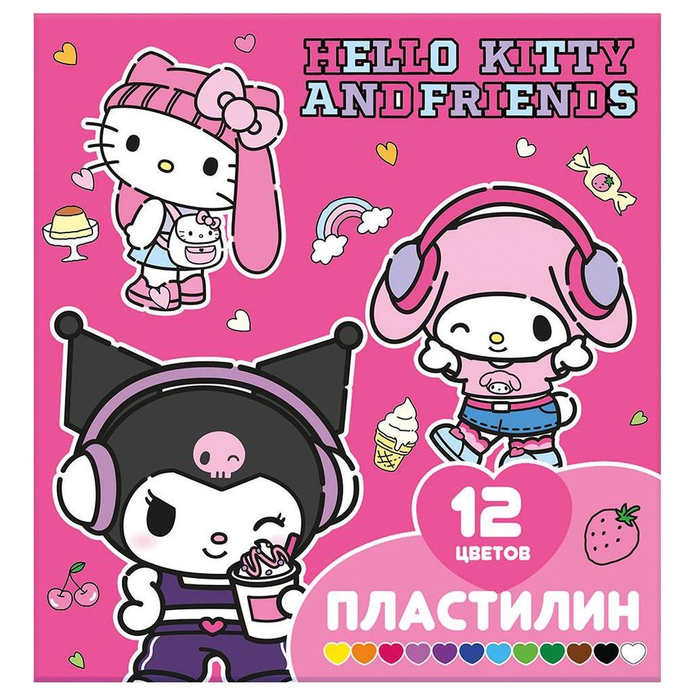 Пластилин 12цв. &quot;Куроми&quot; 240 гр, стека пластиковая, коробка (Центрум)