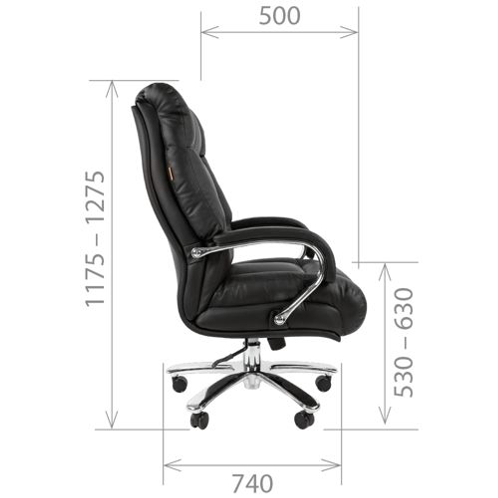 Кресло руководителя CHAIRMAN 405, Кожа, черный