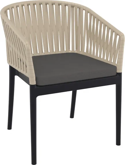 Кресло пластиковое Portofino, черный, бежевый, темно-серый