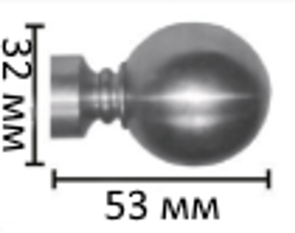 Наконечники "Шар Ост" кованых карнизов для штор d 16 мм, цвет бронза