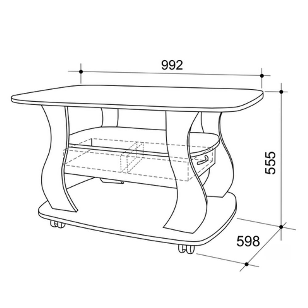 Стол журнальный "Барон 3" (венге), ЛДСП 16 мм, Мебельсон, г. Ижевск