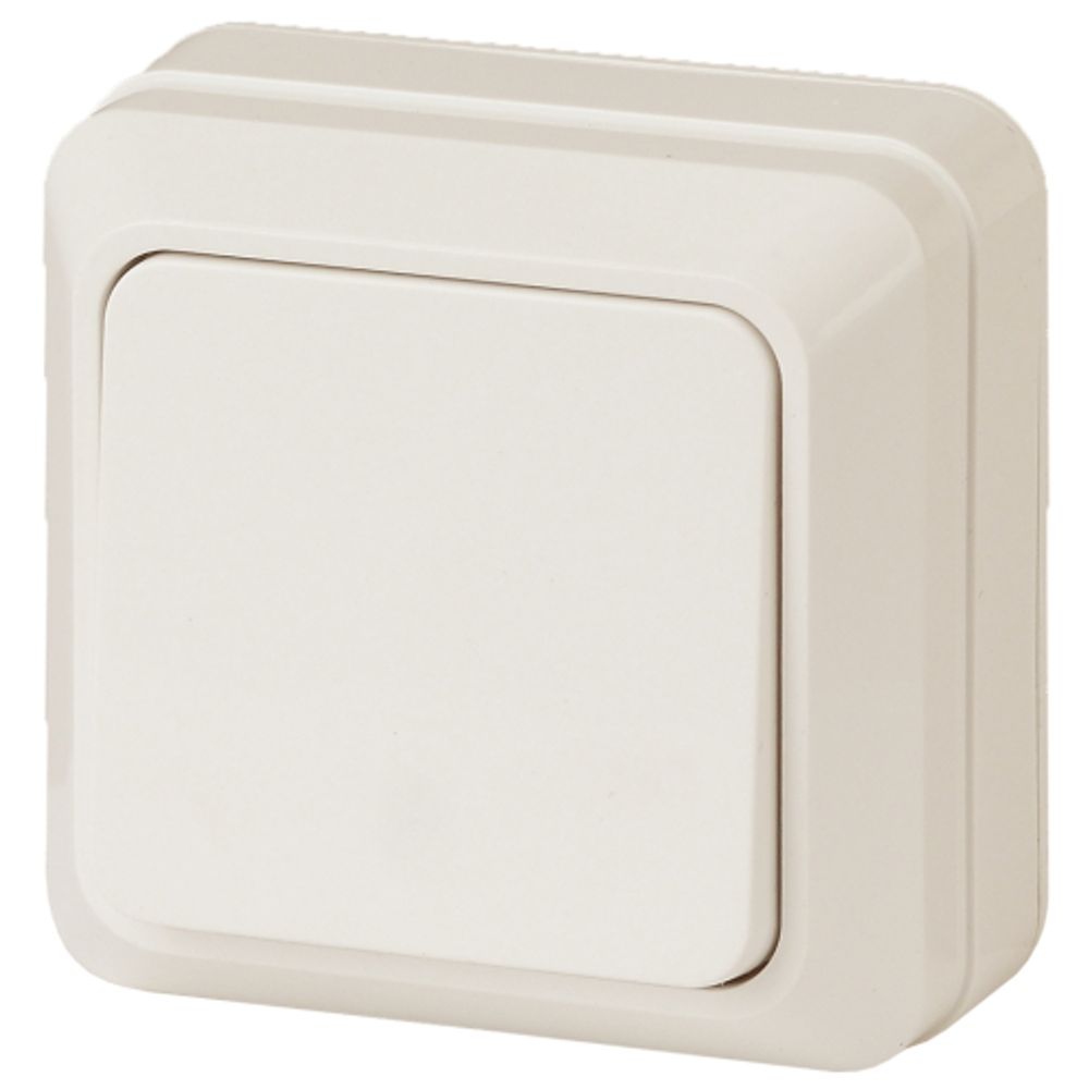Выключатель Intro Quadro 2-101-02 одноклавишный 10А-250В, IP20, ОУ, слоновая кость