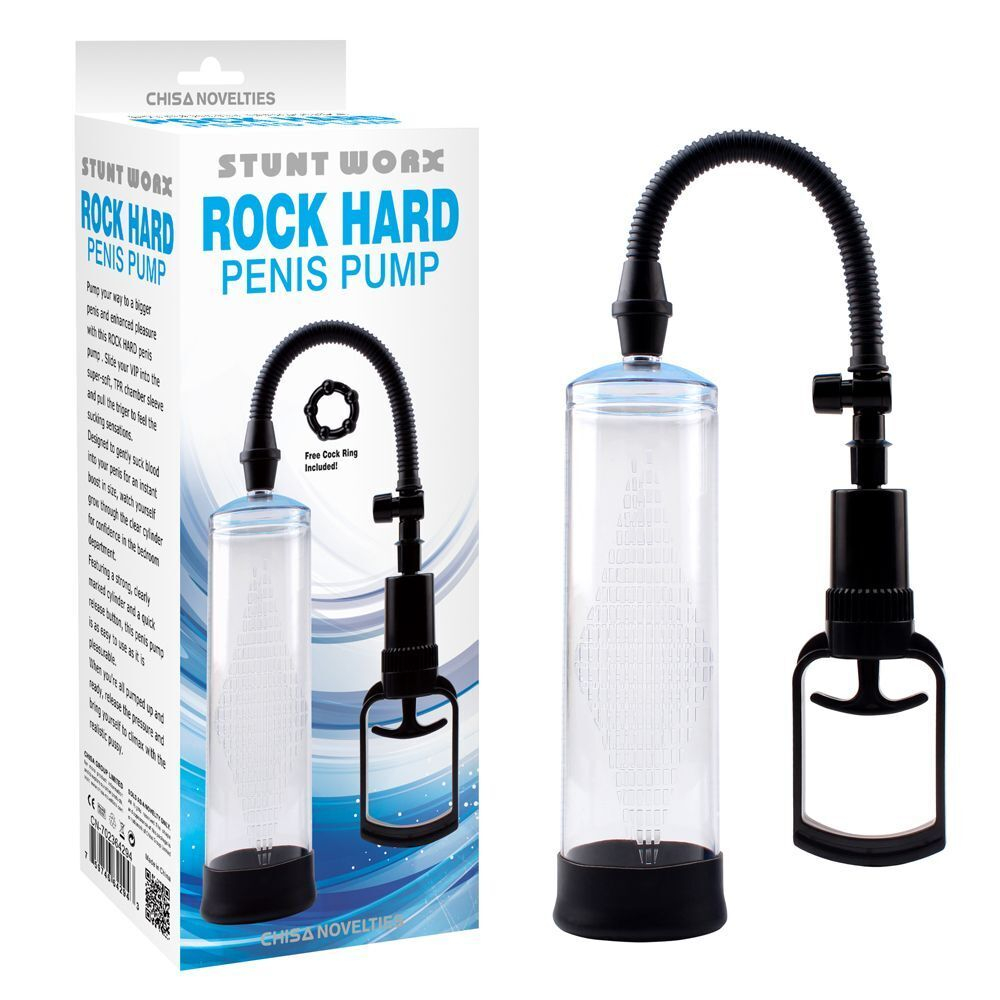 Прозрачная поршневая помпа Rock Hard Penis Pump (Цвет: прозрачный)