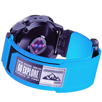 Нейлоновый ремешок 22 мм для Garmin (циферблат 47 мм) QuickFit на липучке (Голубой)