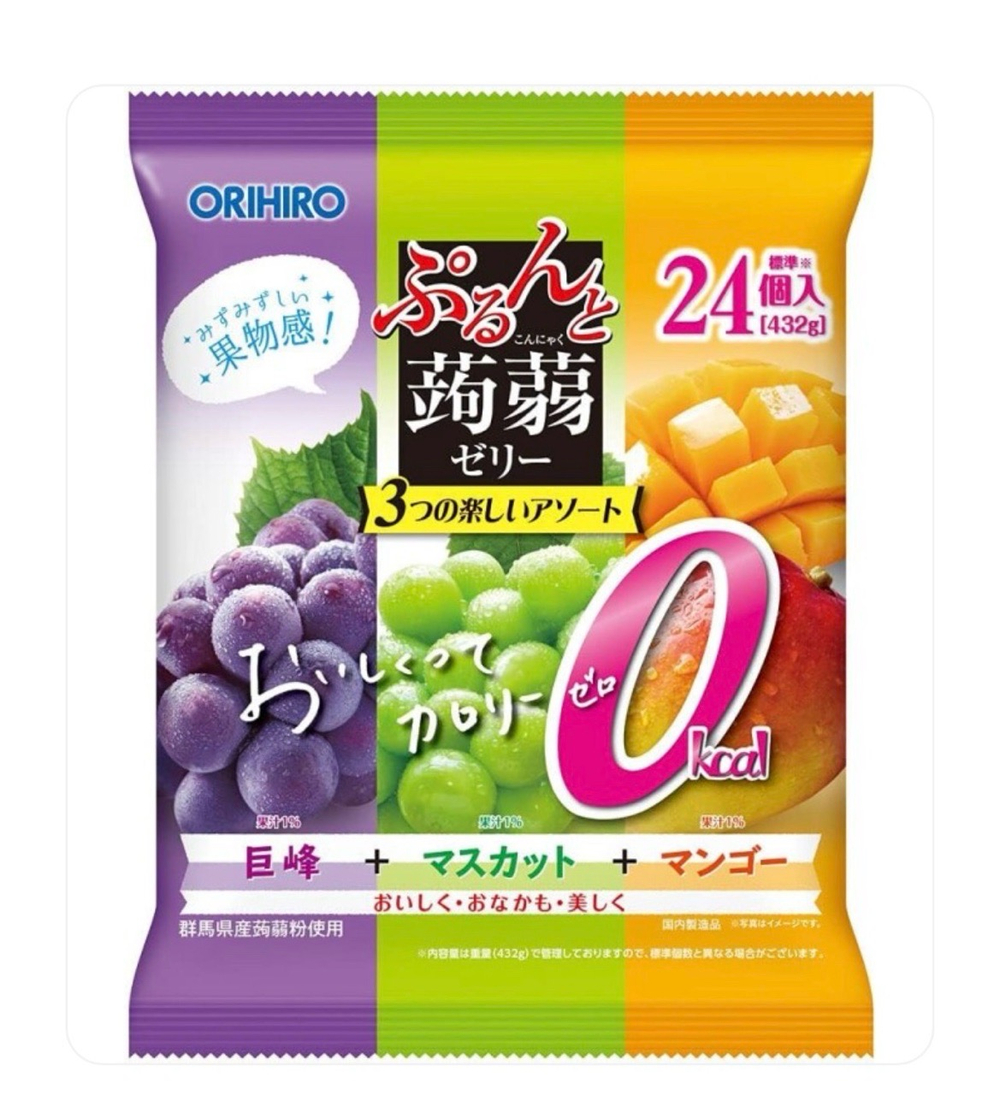 Orihiro Purunto Konjac Jelly Calorie Zero — фруктовое желе 0 ккал для контроля аппетита,24 порции.