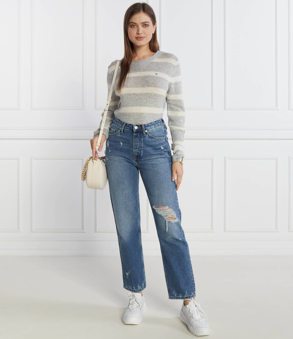 Хлопковый свитер soft c-nk Tommy Hilfiger - серый(WW0WW40264)