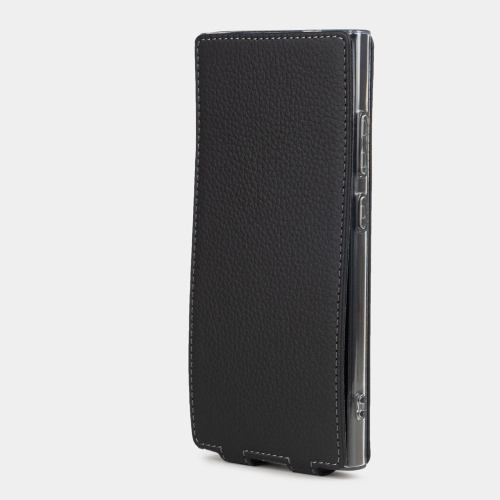Чехол для Samsung Galaxy S24 Ultra из натуральной кожи теленка, черного цвета