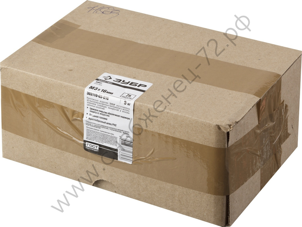 ЗУБР DIN 965 кл. пр. 4.8, M3 x 16 мм, винт с потайной головкой, цинк, 5 кг (303110-03-016)