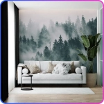 Фотообои 3d на стену флизелиновые Туманный лес 300х270 см Luxury Walls AM13103