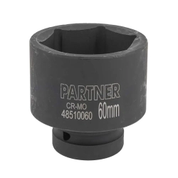 Головка ударная глубокая, 60мм (6гр) 1'' Partner PA-48510060
