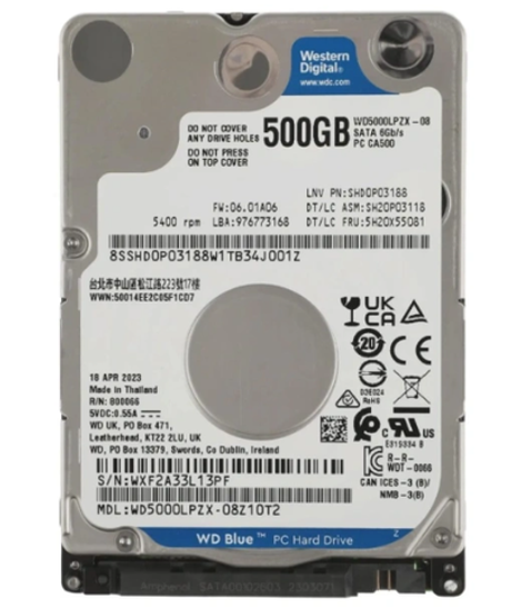 Жесткий диск Western Digital WD Blue Mobile 500 ГБ 2,5″ (WD5000LPZX)