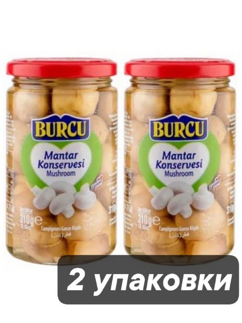 Грибы консервированные целые Burcu Mantar 310 г x 2 шт