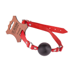 Кляп-шар 4см с красным кожаным ремешком Sitabella BDSM Accessories 3091-2