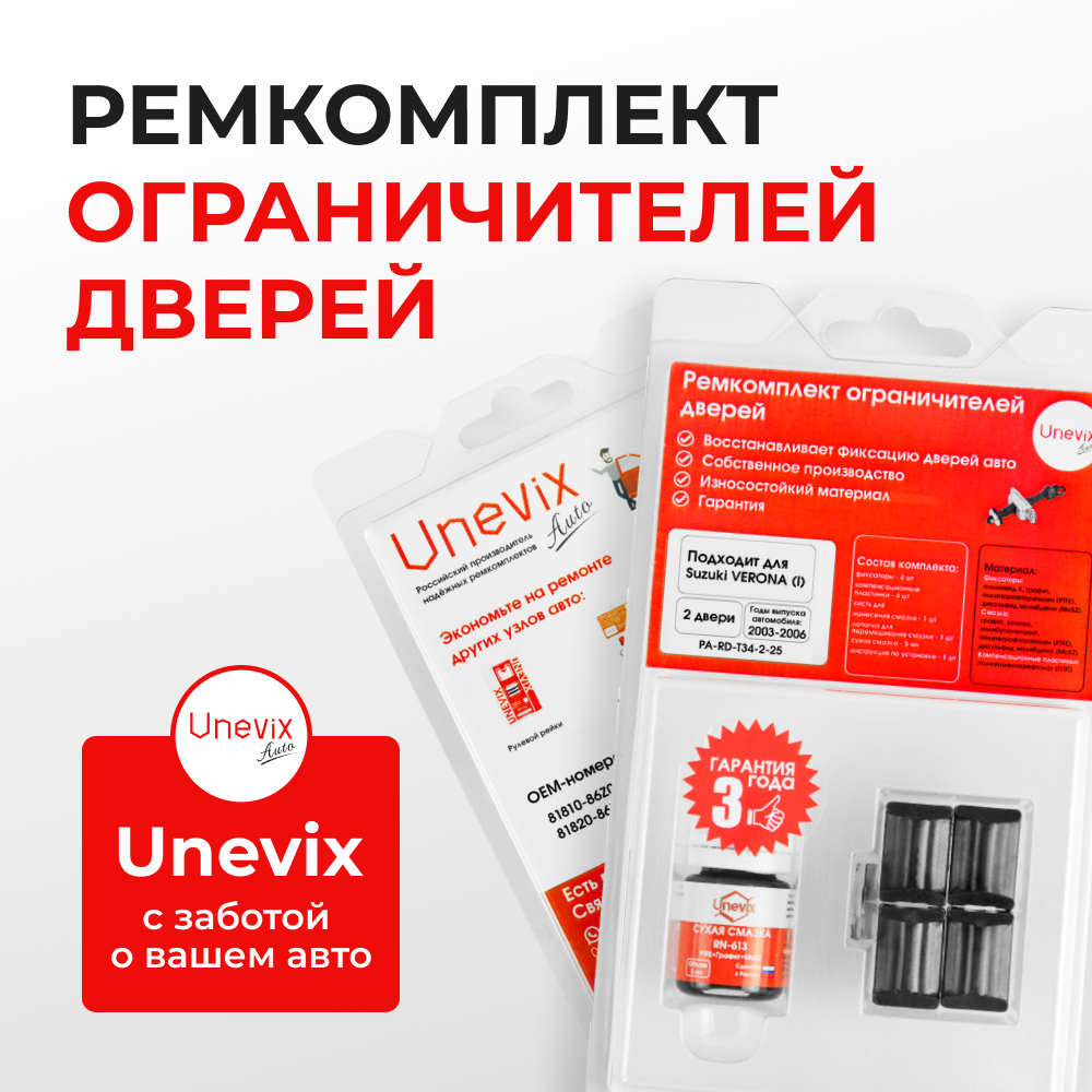 Ремкомплект ограничителей дверей Suzuki VERONA (I) RP625 (2 двери, тип 34) 2003-2006