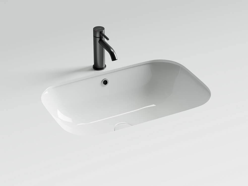 Раковина встраиваемая снизу Ceramicanova Era, c отверстием слива - перелива, 610x405x190мм, белый, арт.CN15007