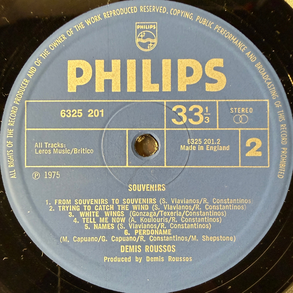 Demis Roussos – Souvenirs (Англия 1975г.)
