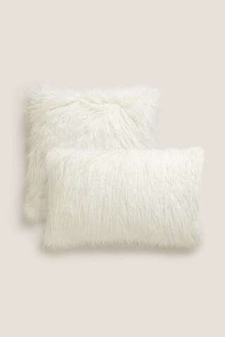 ZARA HOME ЧЕХОЛ НА ПОДУШКУ ИЗ ИСКУССТВЕННОГО МЕХА, ЭКРЮ