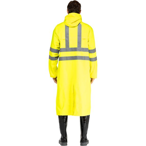 Плащ сигнальный влагозащитный Waterproof Line Extra-Vision WPL ПВХ на молнии лимонный с СОП