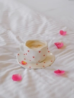 Керамическая кружка с блюдцем чайная пара