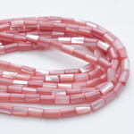 Перламутр тонированный, цвет розовый, размер около 5*2,8 мм, цена за отрезок 36-37 шт (1/2 нити)